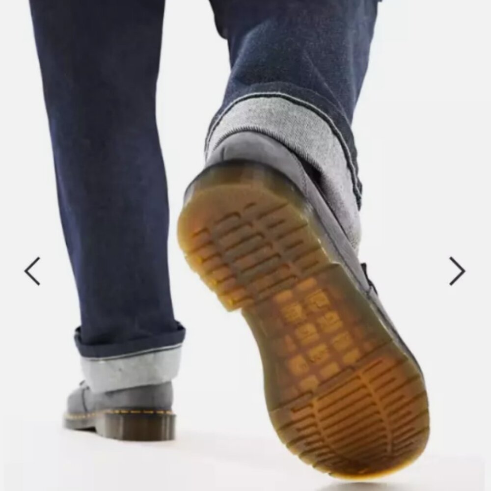 Dr. Martens Gray Suede Kiltie Loafers with Brass Hardware - Picture 8 of 10
